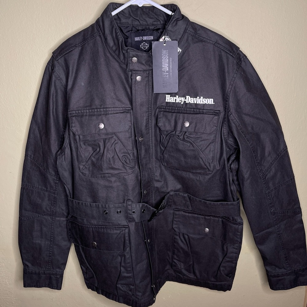New Harley Davidson #1 Riding Jacket Men's Size Large Black Belted Limited 97403